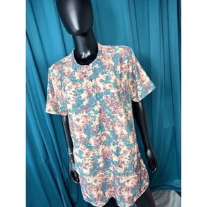 Carhartt 2XL Modern Fit Floral Print Button Henley Shirt Top